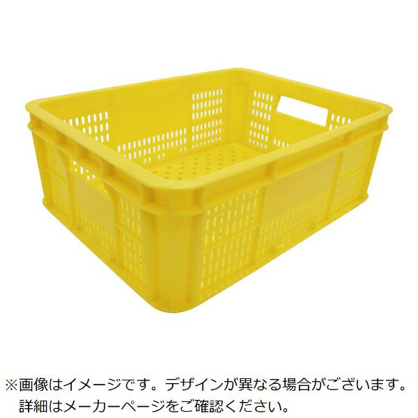 ■通気性のあるメッシュタイプで、果実・野菜の採集・集荷・選果・運搬等産地から市場までの用途の広いコンテナです。【用途】・果実・野菜の採集・集荷・選果・運搬等産地から市場まで。【仕様】・色：イエロー・容量(L)：17・外寸(mm)：446×334×155・有効内寸(mm)：402×292×143・入数：10個 【材質】・ポリプロピレン(PP)