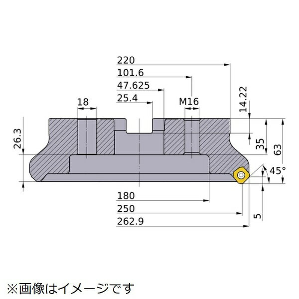 三菱マテリアル｜Mitsubishi Materials 三菱　WSX445形　低抵抗両面インサート式汎用正面削り用　アーバタイプ正面フライス　右勝手 WSX445R25010KN 【メーカー直送・代金引換不可・時間指定・返品不可】