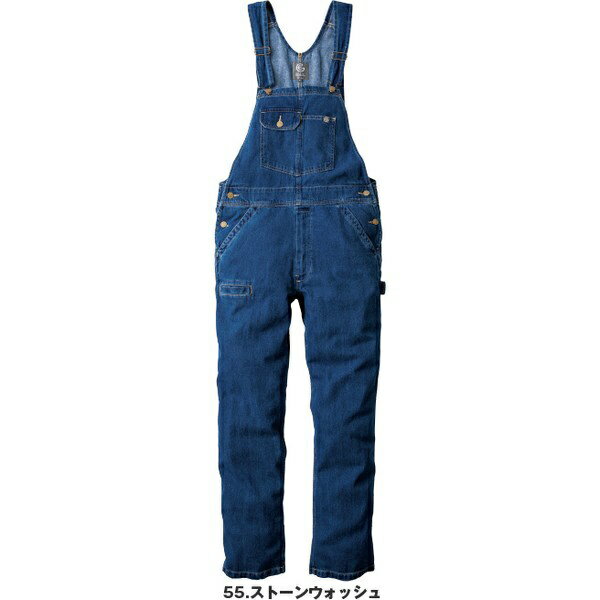 エスケー・プロダクト｜SK PRODUCT 作業用ツナギ（作業着）　ベーシックサロペット　サイズ：M ストーンウォッシュ GE-690-55-M