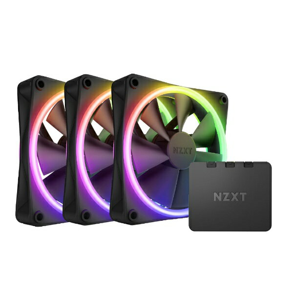 NZXT｜エヌゼットエックスティー ケースファンx3 [120mm /1800RPM] ＋コントローラー F Series RGB DUO Fans ブラック RF-D12TF-B1