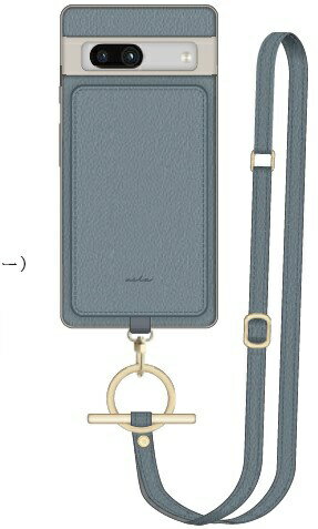 ナチュラルデザイン｜NATURAL design GooglePixel 7a専用ショルダーストラップ付背面型ケース mila Grayish Blue mila グレイッシュブルー GP7a-MIL01