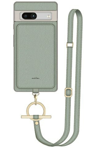 ナチュラルデザイン｜NATURAL design GooglePixel 7a専用ショルダーストラップ付背面型ケース mila Mint Green mila ミントグリーン GP7a-MIL02