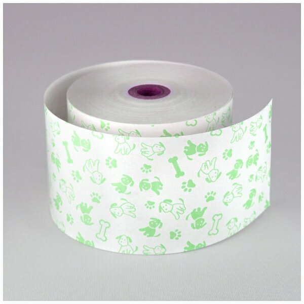 小林｜KOBAYASHI ファンシーレジ用紙 58mm幅 犬 緑 50巻入り