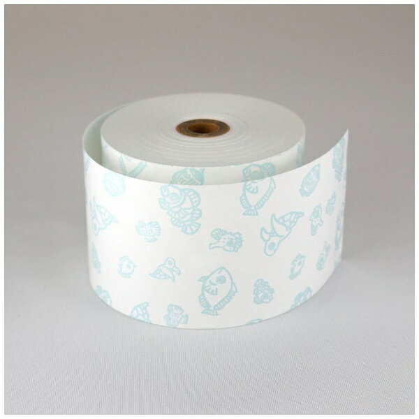 小林｜KOBAYASHI ファンシーレジ用紙 58mm幅 魚 青 8巻入り