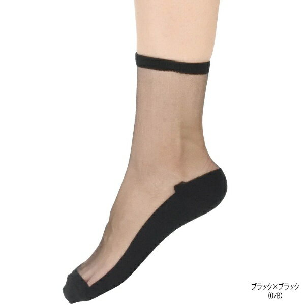砂山靴下｜Sunayama Socks シースルーストッキングソックス　9742PW07B　ブラック×ブラック