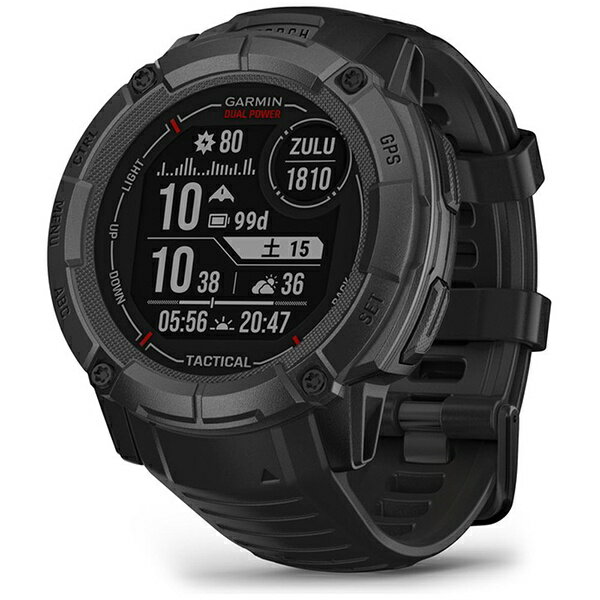 GARMIN｜ガーミン 【Suica対応】Instinct 2X Dual Power Tactical Edition （インスティンクト ツー エックス デュアル パワー タクティカル エディション）GPSスマートウォッチ Black 010-02805-72