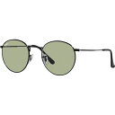 レイバン｜RayBan ROUND METAL WASHED LENSES RB3447 002/52 50mm ポリッシュブラック/グレーイエロー