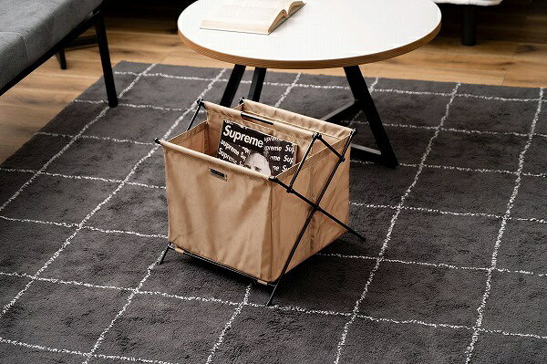 東谷｜AZUMAYA フォールディングバスケットS（W36.5×D40×H37.5cm） MIP-76BE ベージュ