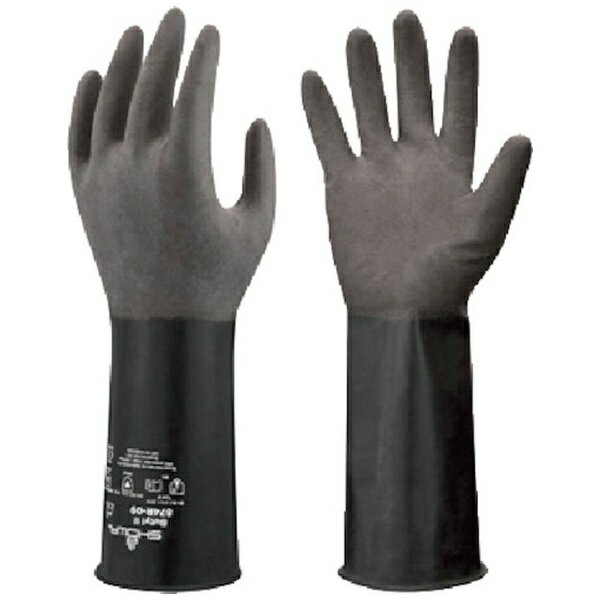 ショーワグローブ｜SHOWA ショーワ　耐薬品手袋　No874R　ブチルゴム製化学防護手袋　XLサイズ　ブラック　黒 NO874R-XL
