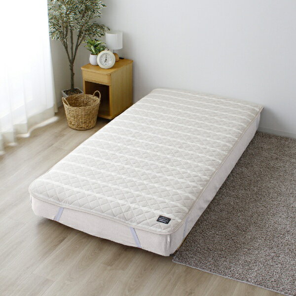 小栗｜OGURI メリーナイト 敷きパッド ヒュピネス ｢ラナース｣ ライトベージュ シングル 約100×205cm 綿..