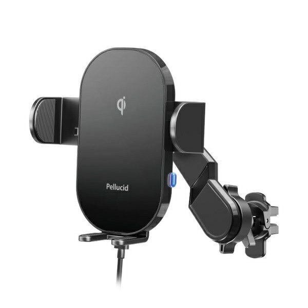 ペルシード｜Pellucid PPH2309 車内用品 スマホホルダー 自動開閉スマホホルダー エアコン吹き出し口固定タイプ 対応サイズ：(幅)：約60～88mm／厚み：約18mmまで／重さ：約280g以下 ワイヤレス充電：最大15W(iPhone:7.5W) PPH-2309