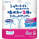 大王製紙｜Daio Paper elleair（エリエール）シャワートイレのためにつくった吸水力が2倍のトイレットペーパー フラワープリント 香り付き 25m 4ロール