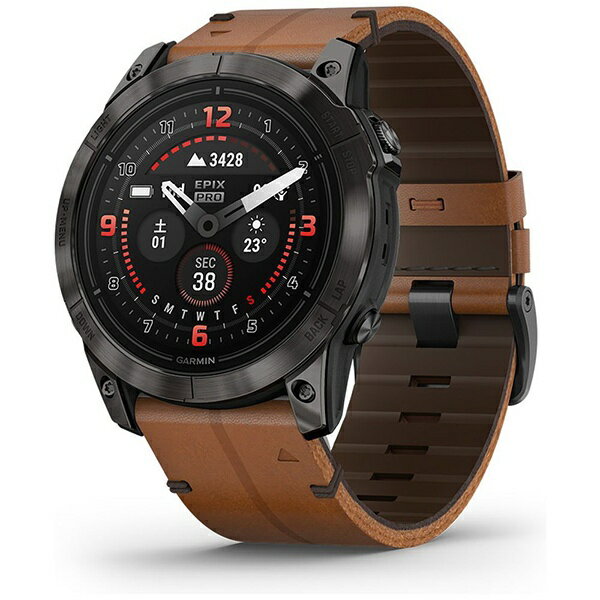 GARMINåߥ Suicaбepix Proʥԥå ץˡGen 251mm Sapphire Ti Carbon Gray DLC / Chestnut Leather Band Epix 010-02804-71