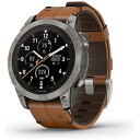 GARMIN｜ガーミン 【Suica対応】fenix 7 Pro（フェニックス 7 プロ）Sapphire Dual Power Ti Carbon Gray / Chestnut Leather Band fenix 010-02777-82