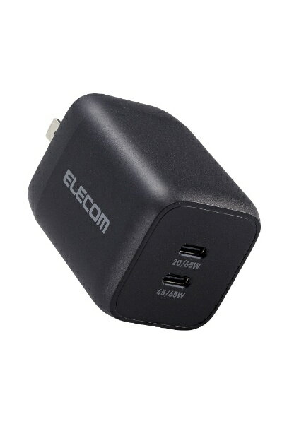 エレコム｜ELECOM USB Type-C 充電器 PD PPS対応 合計出力 65W Type C ×2 折りたたみプラグ 小型 軽量 【 MacBook Pro / Air iPad iPhone Galaxy Xperia AQUOS OPPO Android Nintendo Switch 等対応 】 ブラック MPA-ACCP4365BK [2ポート /USB Power Delivery対応]