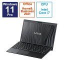 VAIO｜バイオ ノートパソコン VAIO SX12 ファインブラック VJS12690111B 12.5型 /Windows11 Pro /intel Core i7 /メモリ：16GB /SSD：512GB /Office HomeandBusiness /2023年6月モデル