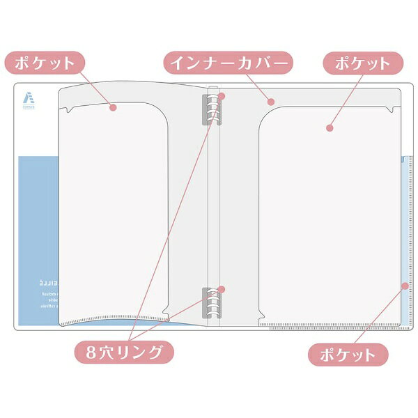 楽天ビック(ビックカメラ×楽天)のKYOKUTO｜キョクトウアソシエイツ A4バインダー スリム PAPELEUR AVANCE(パペルール アヴァンス) ピスタチオ LN56PS｜アングル2