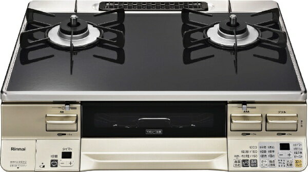 リンナイ｜Rinnai LAKUCIEシリーズ LAKUCIE（ラクシエ） ブラック／シャンパン RTE65VACBA-GR [約60cm /プロパンガス /右強火]
