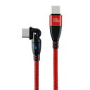 日本トラストテクノロジー｜JTT USBケーブル メッシュ 1.8m USB-C to USB-C コネクタ180度回転 PD100W充電 レッド 180RPD-18M-RD [USB Power Delivery対応]