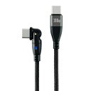 日本トラストテクノロジー｜JTT USBケーブル メッシュ 1.8m USB-C to USB-C コネクタ180度回転 PD100W充電 ブラック 180RPD-18M-BK [USB Power Delivery対応]