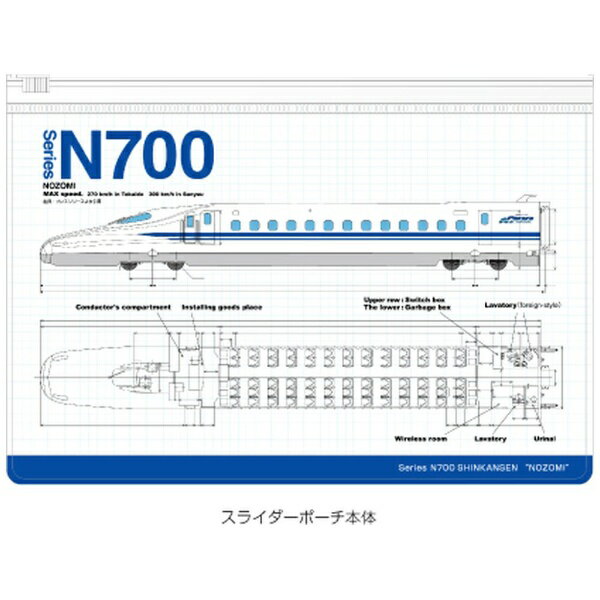 JM｜ジェイ・エム 鉄道スライダーポーチ N700系新幹線のぞみ ステッカー付 TDSLP04