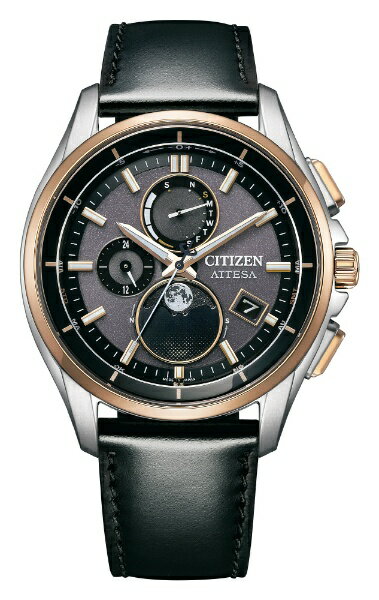 シチズン アテッサ 腕時計（メンズ） シチズン｜CITIZEN ATTESA（アテッサ） エコ・ドライブ電波時計［ソーラー電波時計］　ダイレクトフライト　ムーンフェイズ BY1004-17X