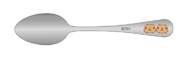 ステンレス鋼製のティー匙です。可愛らしいカピバラさんのフルカラー印刷が施されています。