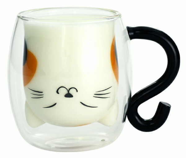 セラミック藍｜CERAMIC AI 耐熱2重マグカップ みけ猫くん