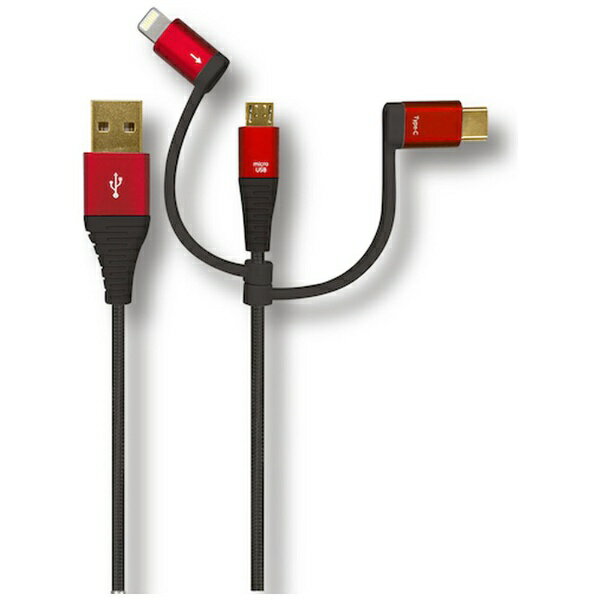 エアージェイ｜air-J エアージェイ プレミアム3in1 USB充電ケーブル 2M RD UKJPLMC200RD