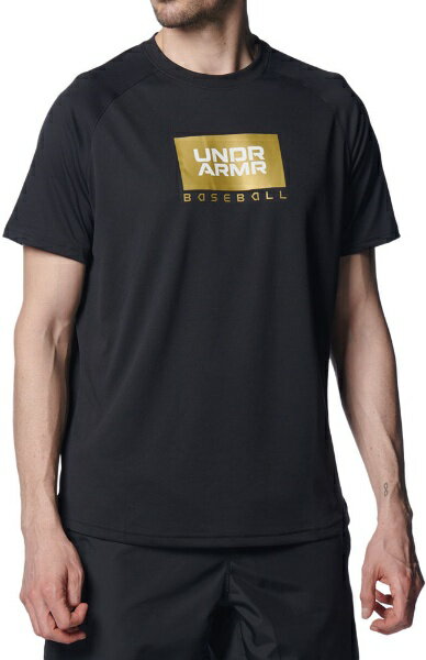 アンダーアーマー｜UNDER ARMOUR メンズ UAテック ショートスリーブTシャツ(MDサイズ/Black×Gold) 1378238