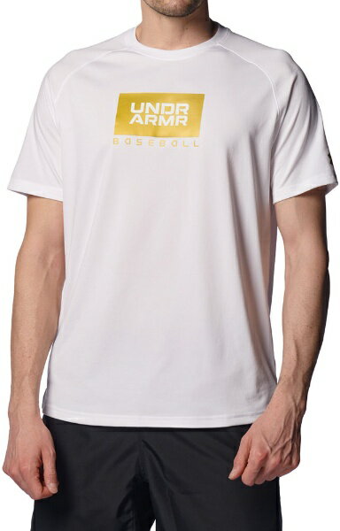 アンダーアーマー｜UNDER ARMOUR メンズ UAテック ショートスリーブTシャツ(MDサイズ/White×Gold) 1378238