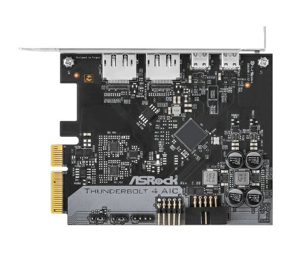 ASROCK｜アスロック インターフェースカード Thunderbolt 4 Type-C×2、DisplayPort入力×2、TBTヘッダピン×1、USB 2.0ヘッダピン×1［PCI Express 3.0］ Thunderbolt 4 AIC R2.0 3