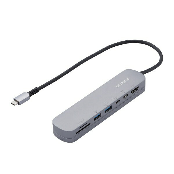 ELECOM｜エレコム ［USB-C オス→メス カードスロットx2 / HDMI / USB-Ax2 / USB-Cx2］USB PD対応 100W ..