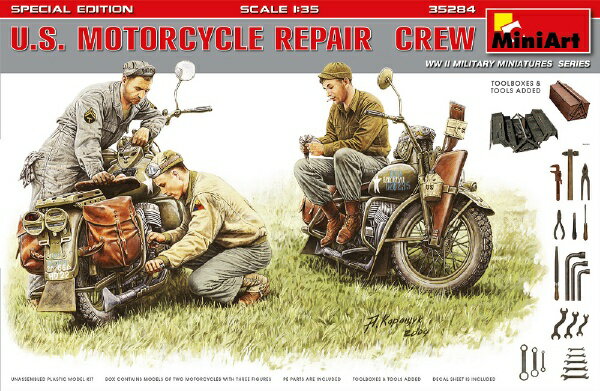 ミニアート｜Mini Art 1/35 アメリカ兵バイククルー修理中3体入（特別版）