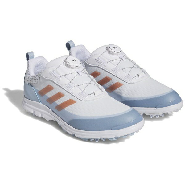 アディダス|adidas 23.0cm レディース ゴルフシューズ ウィメンズ ソーラースター ボア 幅:EE相当(フットウェアホワイト×ワンダークレイ×ワンダ...