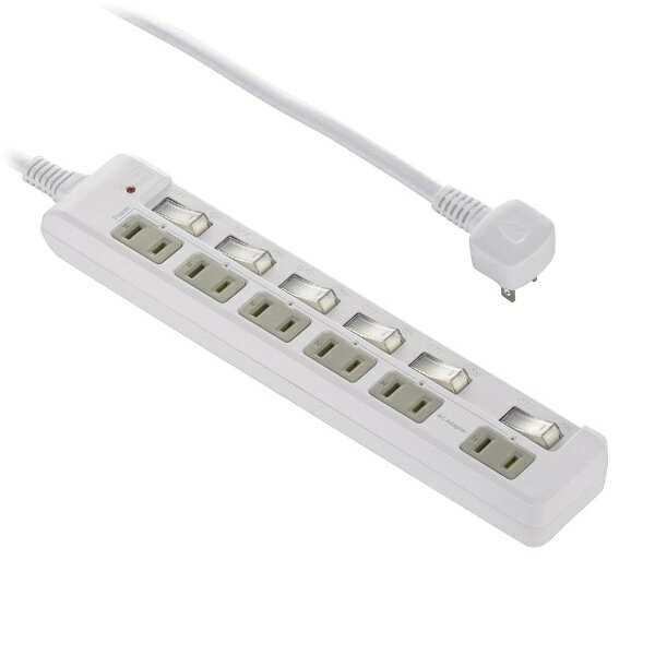 �I�[���d�@�bOHM ELECTRIC �����K�[�h�ߓd�^�b�v ���K�[�h 6�� 2m �z���C�g HS-T62HL3-W [2.0m  6��  �X�C�b�`�t�� �� ]