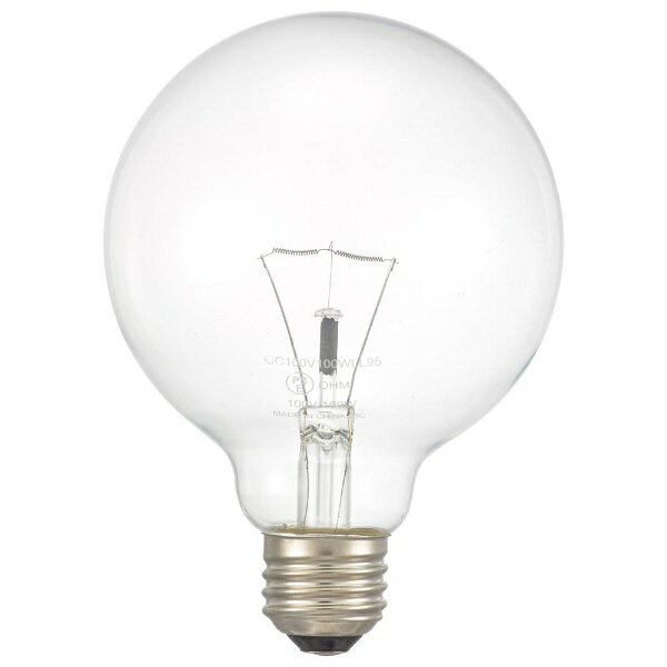 Other - オーム電機｜OHM ELECTRIC 長寿命ボール電球E26100W形G95クリア LB-GL96100K-CN [E26 /ボール電球形 /100W相当 /電球色 /1個 /全方向タイプ]
