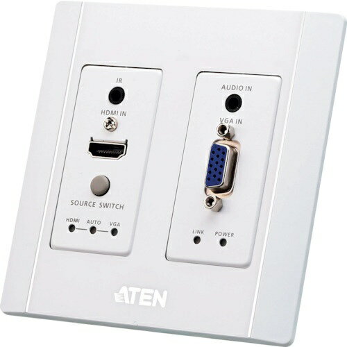 ATEN｜エーテン ATEN　HDMI＆VGAHDBaseTトランスミッター（USウォールプレート、POHタイプ）ホワイト