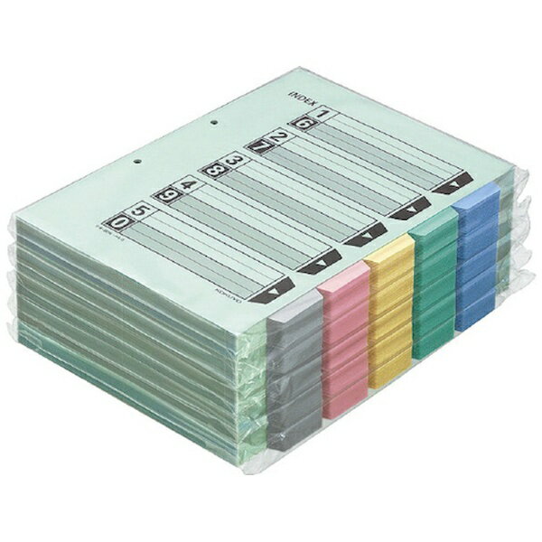 KOKUYO｜コクヨ コクヨ カラー仕切カード（ファイル用）徳用パック A4縦 5色5山見出＋扉紙 100組入 シキ−140 54864924