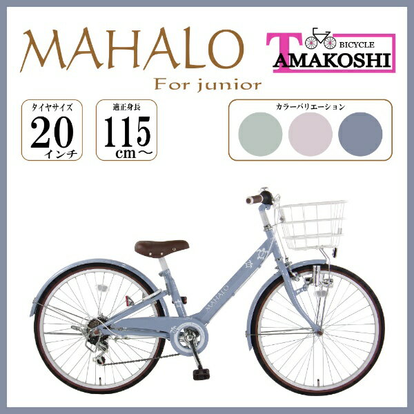  タマコシ｜Tamakoshi 20型 子ども用自転車 マハロジュニア(グレー/外装6段変速)MHL206N42023年モデル 