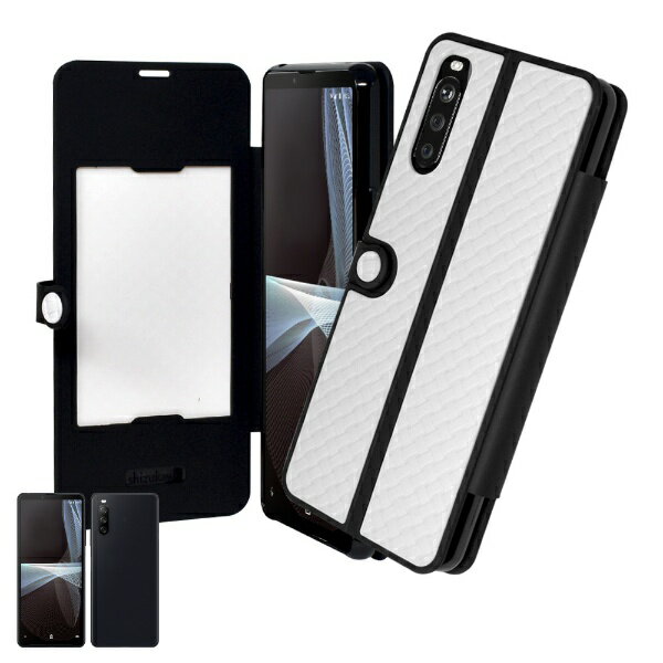 shizukawill｜シズカウィル Xperia10III / 10III Lite 手帳型 ケース 彩メッシュ ホワイト SOX10M3MWH