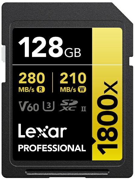 レキサー｜Lexar Lexar SDXCカード 128GB 1800x UHS-II GOLD U3 V60 LSD1800128G-B1NNJ Class10 /128GB