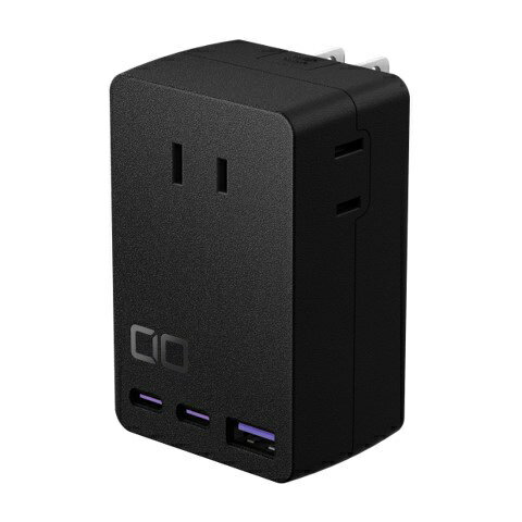 CIO｜シーアイオー Polaris CUBE WALL67W PD対応AC充電器　USB-C×2、USB-A×1ポート、ACコンセント×3 ブラック CIO-PC67W2C1A-AC3-BK [3ポート /USB Power Delivery対応 /Smart IC対応 /GaN(窒化ガリウム) 採用]