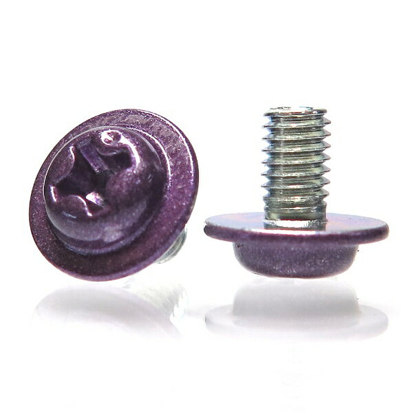 SSA｜エスエスエーサービス ワッシャーヘッド型 カラーネジ ミリネジ [12個入] SN-012シリーズ パープル SN-012PP