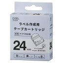 オーム電機｜OHM ELECTRIC テプラ互換ラベル 白テープ 黒文字 幅24mm TC-K24S [黒文字 /24mm幅]