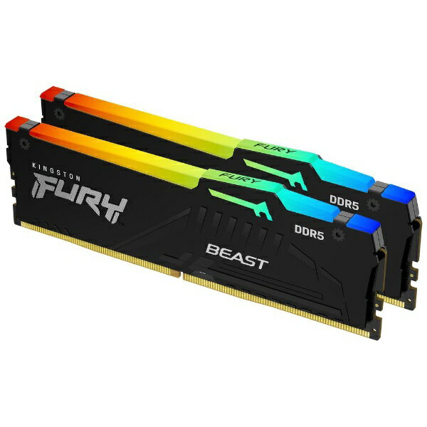 キングストン｜Kingston 増設メモリ FURY Beast DDR5 RGB(5200MT/s 16Gbit/Intel XMP) KF552C40BBAK2-16 DIMM DDR5 /8GB /2枚