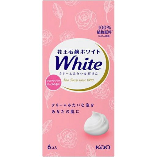 花王|Kao 花王石鹸ホワイト 普通サイズ 6コ箱 アロマティック・ローズの香り 花王|Kao 花王石鹸ホワイト 普通サイズ 6コ箱 アロマティック・ローズの香り