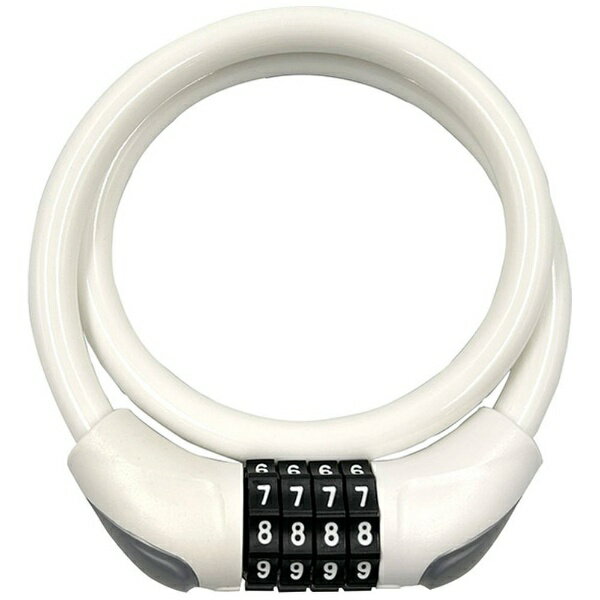 アサヒサイクル｜Asahi Cycle 可変ダイヤルワイヤー錠(φ12x600mm/ホワイト) 31656