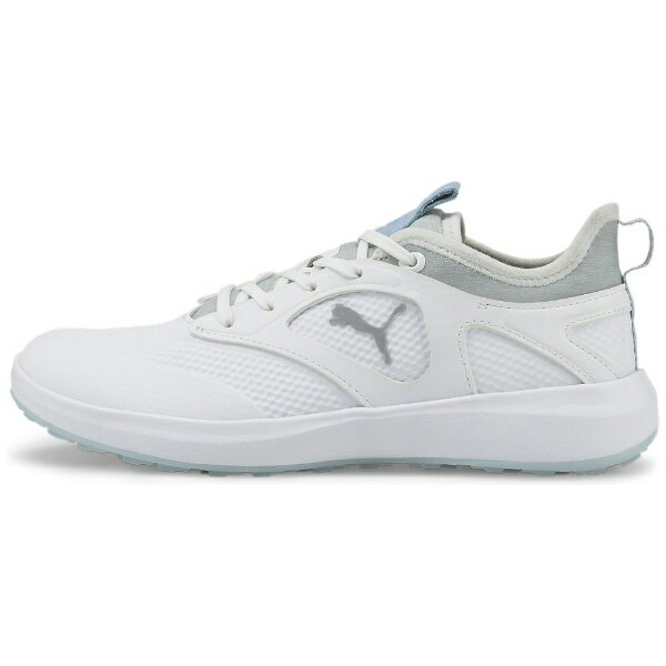 プーマ｜PUMA 23.0cm レディース ウィメンズ ゴルフ イグナイト マリブ スパイクレス シューズ(PUMA White×PUMA Silver×Lucite) 376158【返品交換不可】