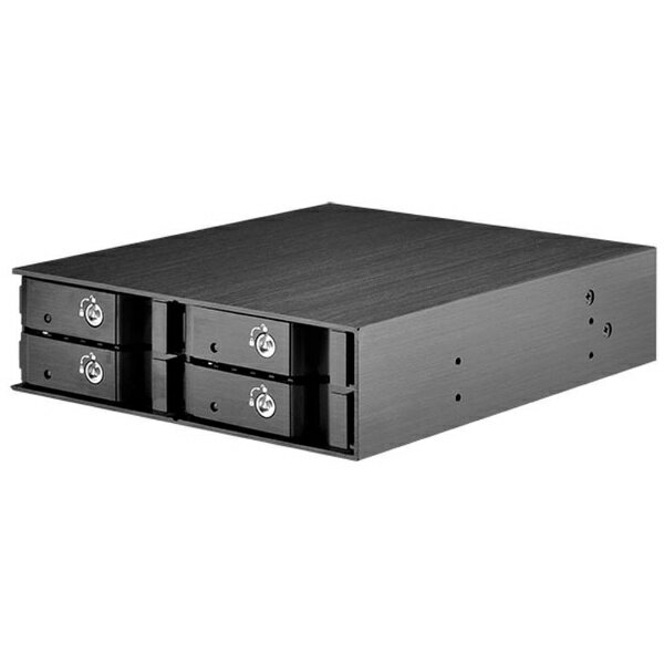 SilverStone｜シルバーストーン SATA/SASリムーバブルケース [5.25インチベイ→SSD/HDD 2.5インチx4] FS204B ブラック SST-FS204B